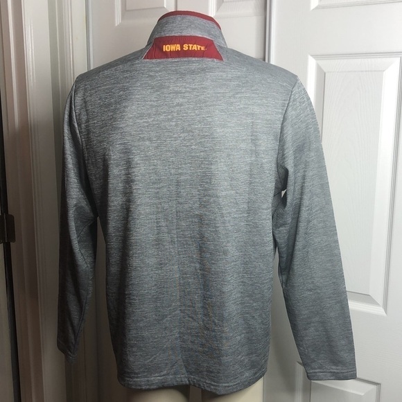 Colosseum Iowa State Pullover Half Zip Red Gray M - Picture 3 of 6